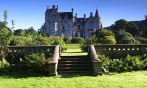 Overtoun House near Dumbarton,with lawn and blue sky