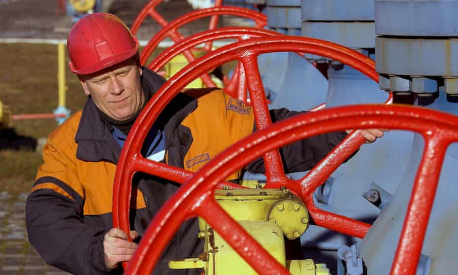 A gas compressor station at the Yamal-Europe pipeline near Nesvizh.