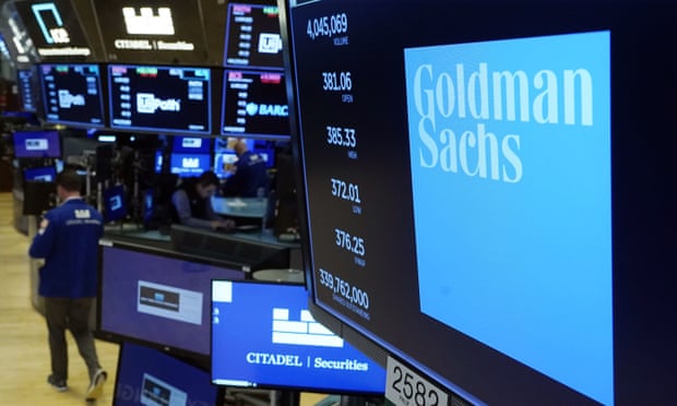 Goldman Sachs logo on trading post