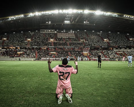 SunderlandâÂÂs Noah Sadiki celebrates scoring away against Torreense