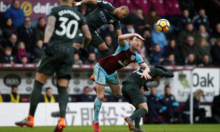 Ashley Barnes, centre, was singled out for praise by his Burnley captain Ben Mee.