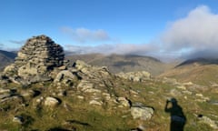 The cairn on the top of Ill Bell on Remembrance Sunday.