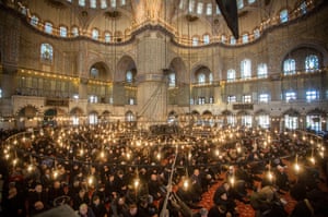 Istanbul, Turkey People attend Friday prayer