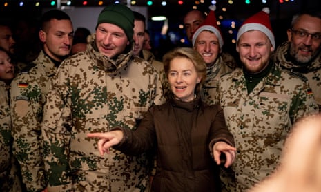 The German defence minister, Ursula von der Leyen, during a Christmas visit to the country’s troops stationed in Afghanistan.