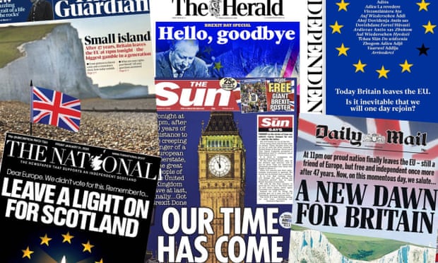 Leap into the unknown': what the papers say about Brexit day ...