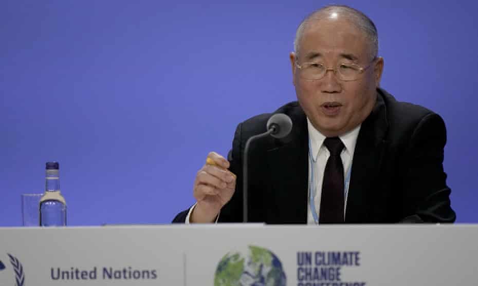 China's special envoy for climate change, Xie Zhenhua, speaks at the opP26 UN climate summit in Glasgow.