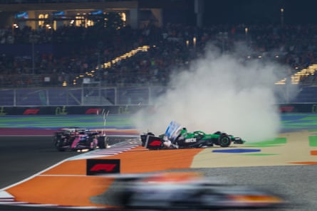 Nico Hülkenberg spun out after contact with Pierre Gasly