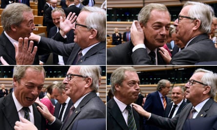 Nigel Farage and Jean-Claude Juncker.