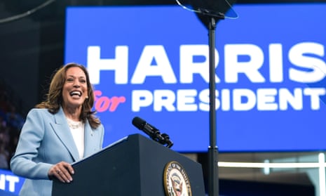 Vice President Kamala Harris speaks during a campaign rally, July 30, 2024, in Atlanta.