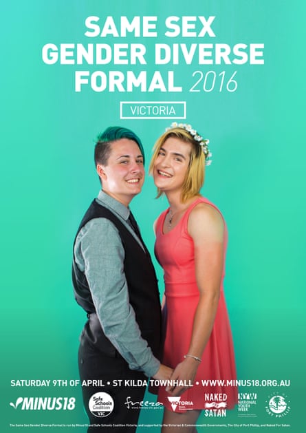Poster for youth organisation Minus18’s Melbourne formal for same-sex-attracted and gender diverse young people