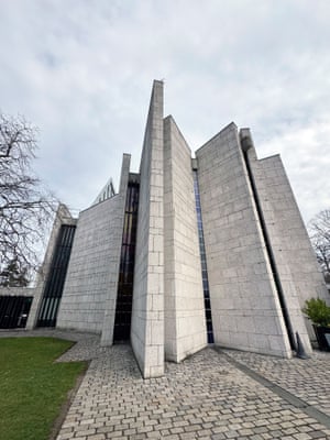 A church of gley blocks with multiple angled walls