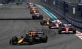 Max Verstappen leads the pack on the way to his sprint race victory