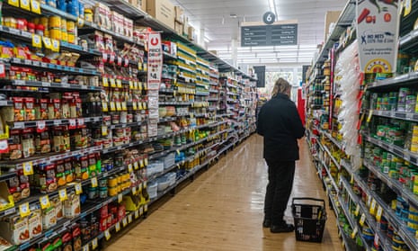A shopper in a suburban supermarket