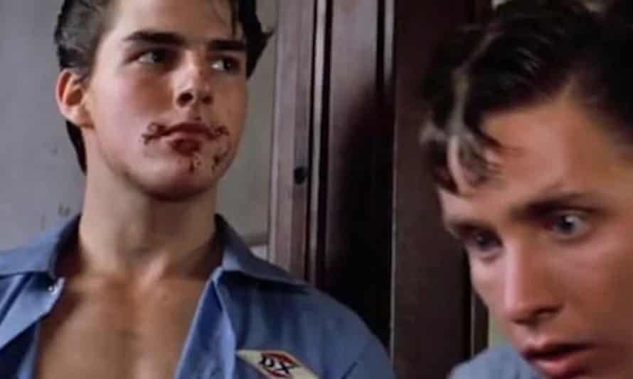 Cruise eating chocolate cake in The Outsiders, 1983.