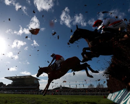 JJ Burke leads Ryan’s Rocket to victory in the Red Rum Handicap Steeple Chase.