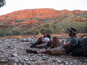 Rowan Burckhardt and Romain Gauriot take a break in Hugh Gorge