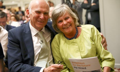 Vince Cable and his wife Rachel Smith