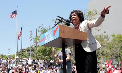 Maxine Waters at a protest against the Trump administration’s immigration policy last month.