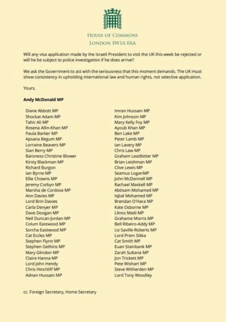 Letter to Starmer