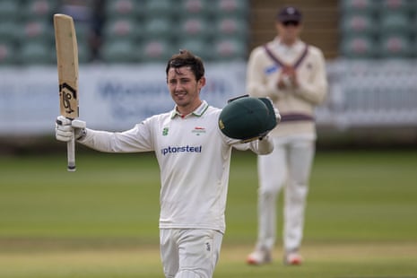 Harry Swindells celebrates a hundred