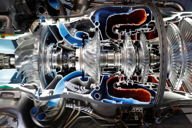Pratt & Whitney's PW123 engine on display at the Farnborough Airshow