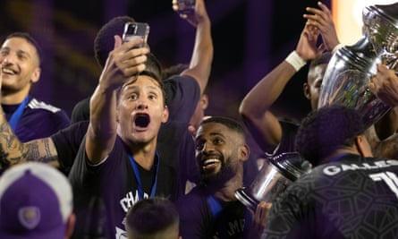 Orlando City’s Rodrigo Schelegel works out his petrol savings after winning the 2022 US Open Cup on home turf.