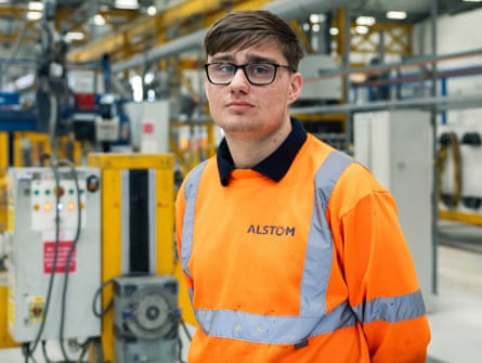 Welder Luke Brame at the Alstom plant
