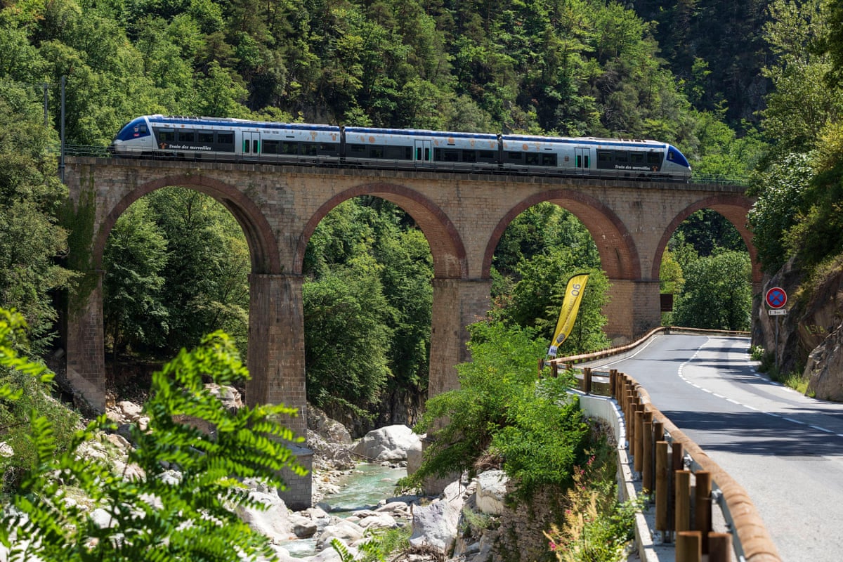 The Train des Merveilles passes over the Roya River.