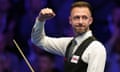 Judd Trump celebrates after defeating Ryan Day at the Masters