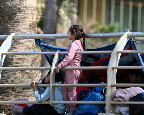 Children displaced by Israeli airstrikes in Beirut's southern suburbs.