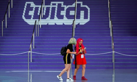 Twitch logo painted on stairs