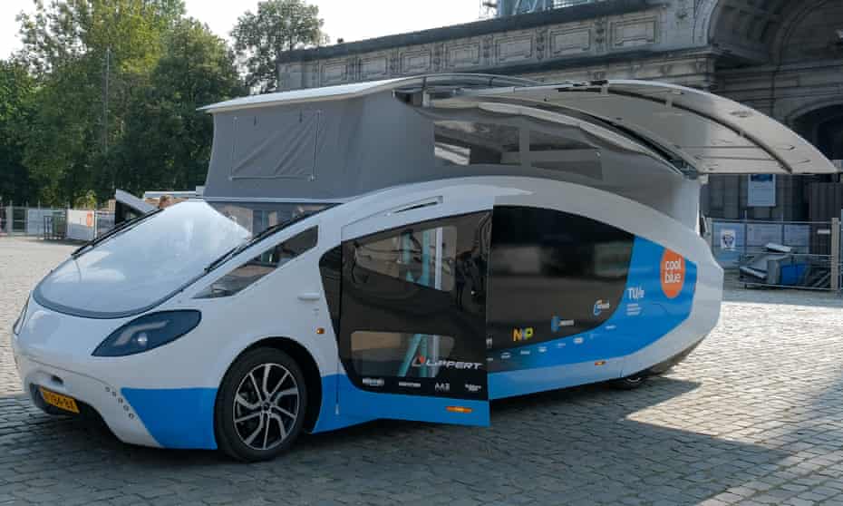 The solar-powered Stella Vita on a stop in Brussels, Belgium