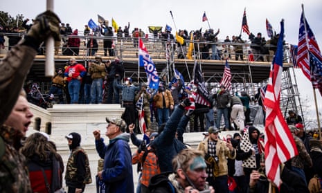 Part of the pro-Trump mob at the US Capitol on 6 January 2021.