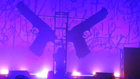 The moment stage props collapsed on Marilyn Manson during concert – video