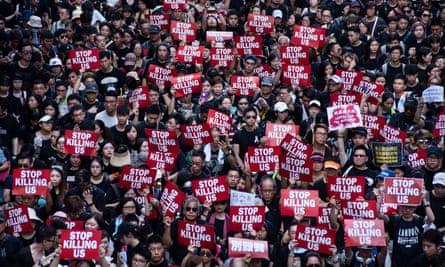 A mass protest against extradition bill on 16 June