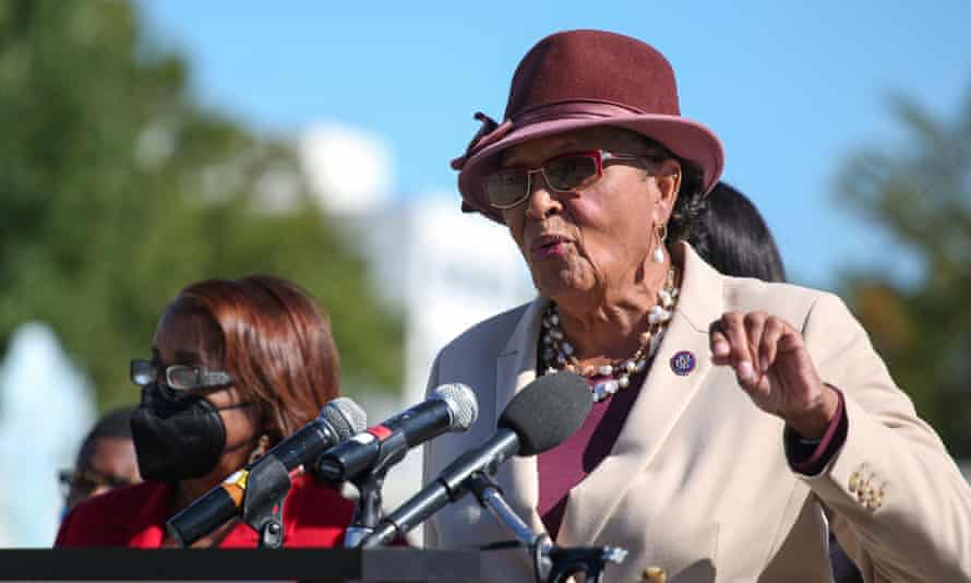 U.S. Representatives speak at voting rights rally at Supreme Court, Black Lives Matter Plaza, Washington, USA - 20 Oct 2021Mandatory Credit: Photo by Bryan Dozier/REX/Shutterstock (12546780e) U.S. Representative Alma Adams (D-NC) speaks at a voting rights rally in favor of the Build Back Better legislation outside of the Supreme Court on October 20, 2021 U.S. Representatives speak at voting rights rally at Supreme Court, Black Lives Matter Plaza, Washington, USA - 20 Oct 2021