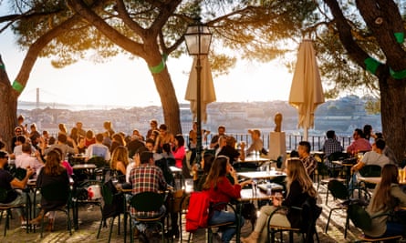 Cafe at Miradouro da GracaCafe overlooking Lisbon, Portugal