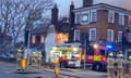 A heritage-listed London pub was damaged in a fire on Friday night, London Fire Brigade (LFB) has said. The blaze damaged three floors and destroyed the roof of the grade II-listed Burn Bullock, Mitcham, LFB added.
