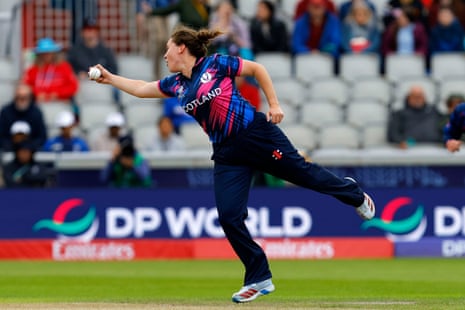 Scotland’s Kathryn Bryce takes a sharp catch to dismiss Dalzell