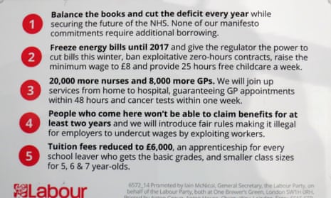 Labour’s election pledge card unveiled at the Labour Party Spring conference
