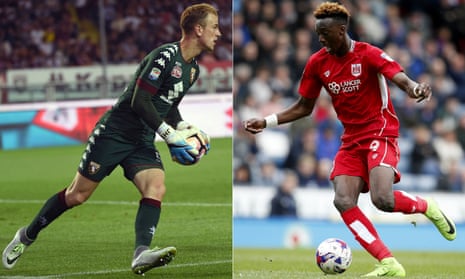 Joe Hart, left, could leave Manchester City for another Premier League club after a season at Torino, and Tammy Abraham, right, is wanted by Newcastle and others after a successful loan at Bristol City from Chelsea.