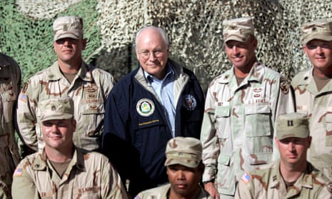 File photo shows then US vice president Dick Cheney, a chief architect of the war to oust Saddam Hussein, posing with US soldiers at the Taji Air Base in Iraq, December 18, 2005.