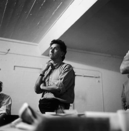 Chris Steele-Perkins at a Magnum meeting in London, 1994.