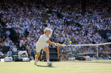 Jannik Sinner (ITA) with a forehand shot to Alexander Zverev (GER);