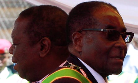 The prime minister, Morgan Tsvangirai, and president, Robert Mugabe, at a rally to mark Zimbabwe’s 31st anniversary of independence in 2011.