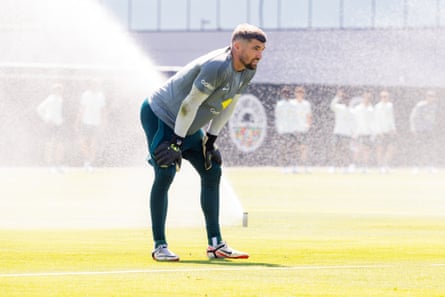 Mathew Ryan trains successful beforehand of a sprinkler