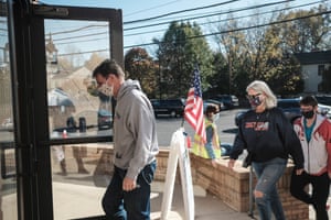 Voters enter the Congregation Aguda Achim in Bexley to cast their ballots for the 2020 Election in Columbus, Ohio.