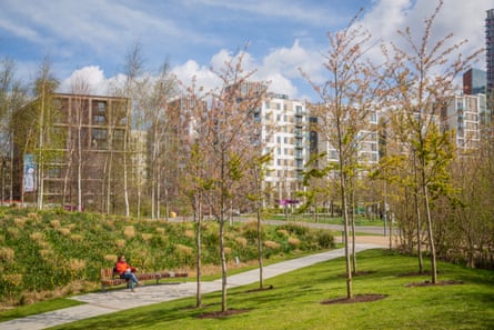 The London Blossom Garden at Queen Elizabeth Olympic Park, Stratford, east London