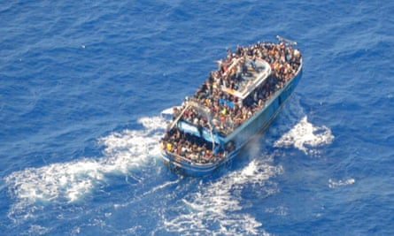 A image of the Adriana before it capsized off Messenia, Greece.