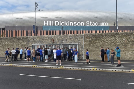 Everton fans outside the Hill Dickinson Stadium